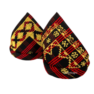 Kiket pria berbahan kain bordir motif tapis khas Lampung dengan desain siap pakai, tampil elegan dan berkarakter.