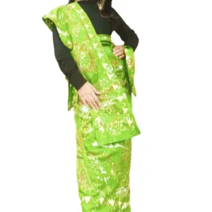 Tapis batik hijau benang emas