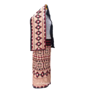 Kain tapis sulaman benang rose gold dengan motif pecah beling tradisional