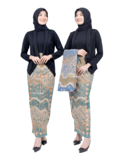 Kain Lilit Tabik eksklusif dengan desain unik, kombinasi kain batik berkualitas dan sulaman tapis tradisional, cocok untuk berbagai acara.