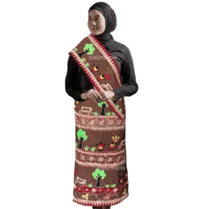 Kain Tapis Motif Alam dengan Sulaman Indah dan Warna Elegan – Cocok untuk Pakaian Tradisional atau Hadiah Eksklusif