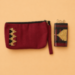pouch kecil bahan drill dan gantungan kunci STNK bermotif tapis khas Lampung, cocok sebagai souvenir, corporate gift, dan hadiah ekslusif